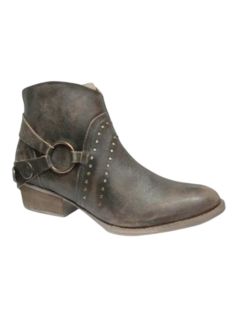 Circle G By Corral Women's LD Harness & Studs Western Ankle Boots Chocolate 8.5 - Picture 1 of 13